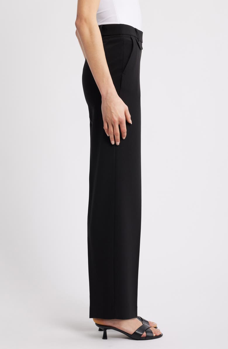 Anne Klein High Waist Wide Leg Pull-On Pants, Alternate, color, Anne Black