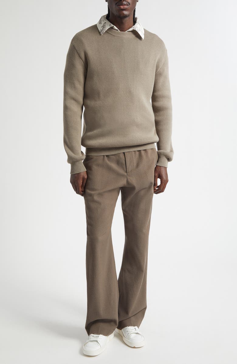 Golden Goose Journey Regular Fit Embroidered Rib Sweater, Alternate, color, Light Taupe