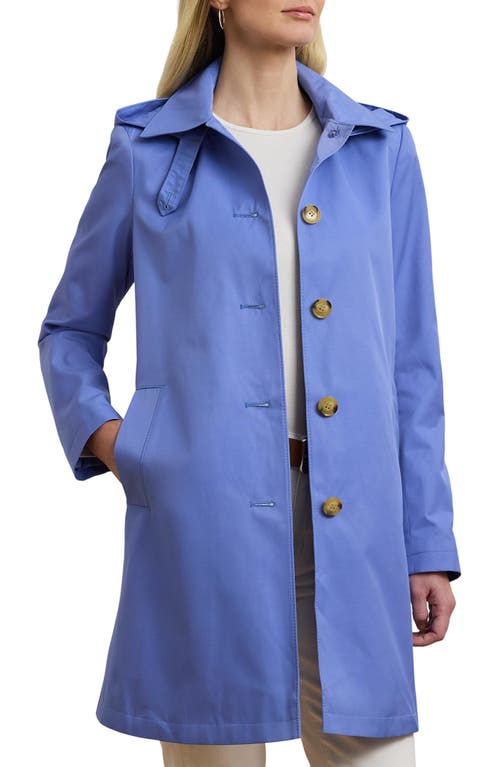 Ralph Lauren Lauren Longline Raincoat With Removable Hood In Blue