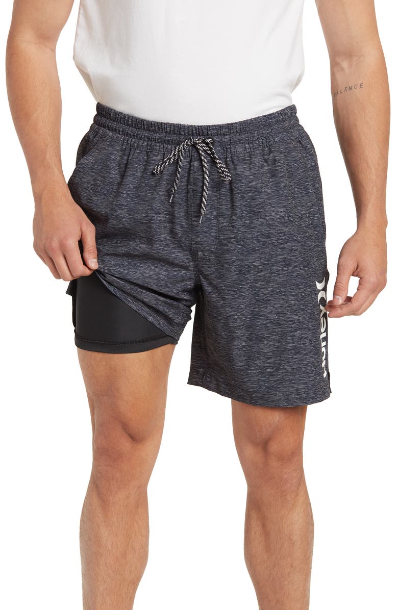 Hurley Static Volley Swim Shorts, Alternate, color, Black