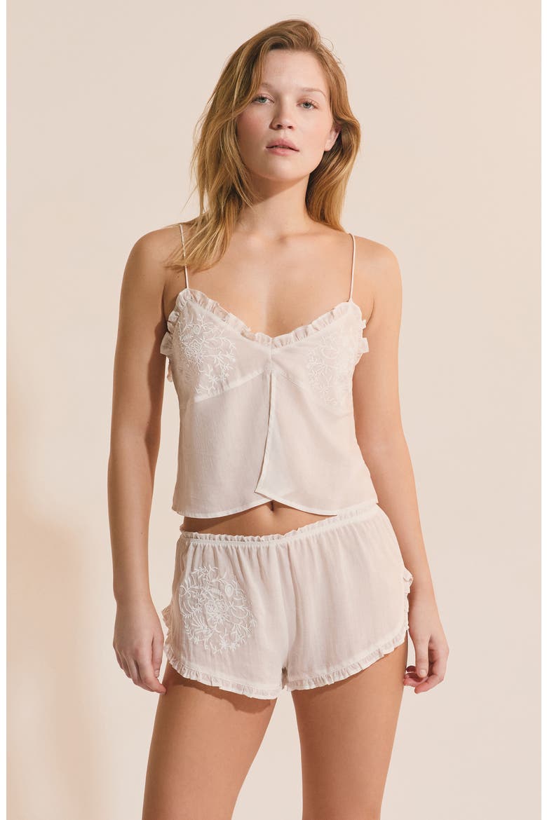 Nolwenn Pajama Shorts, Alternate, color, ECRU