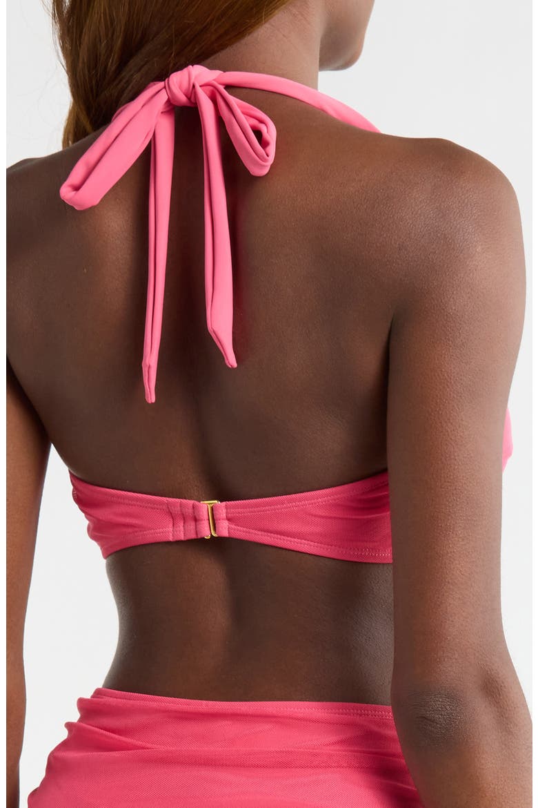 Twist Front Mesh Bikini Top, Alternate, color, RASPBERRY SOLID