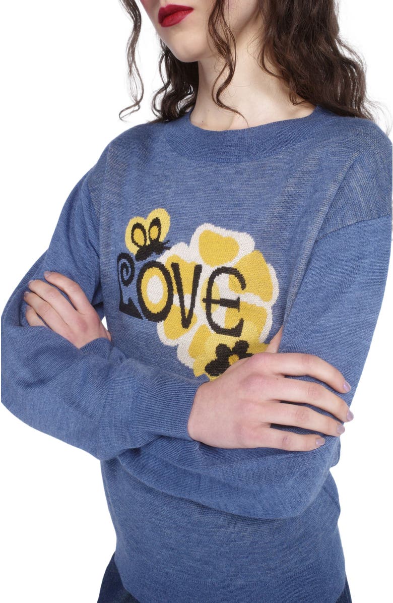 Anna Sui Love Knitwear Sweater, Alternate, color, Cornflower Multi
