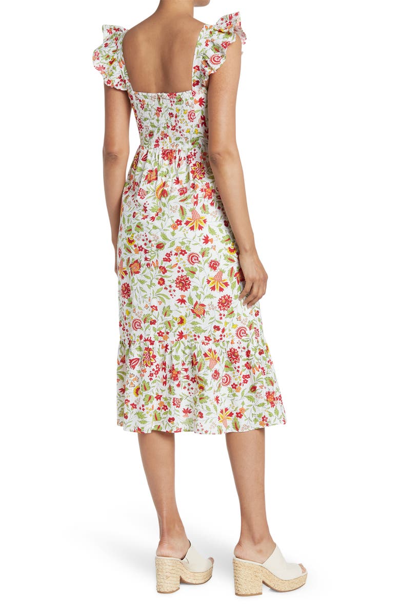 Maisie Flutter Sleeve Midi Dress, Alternate, color,