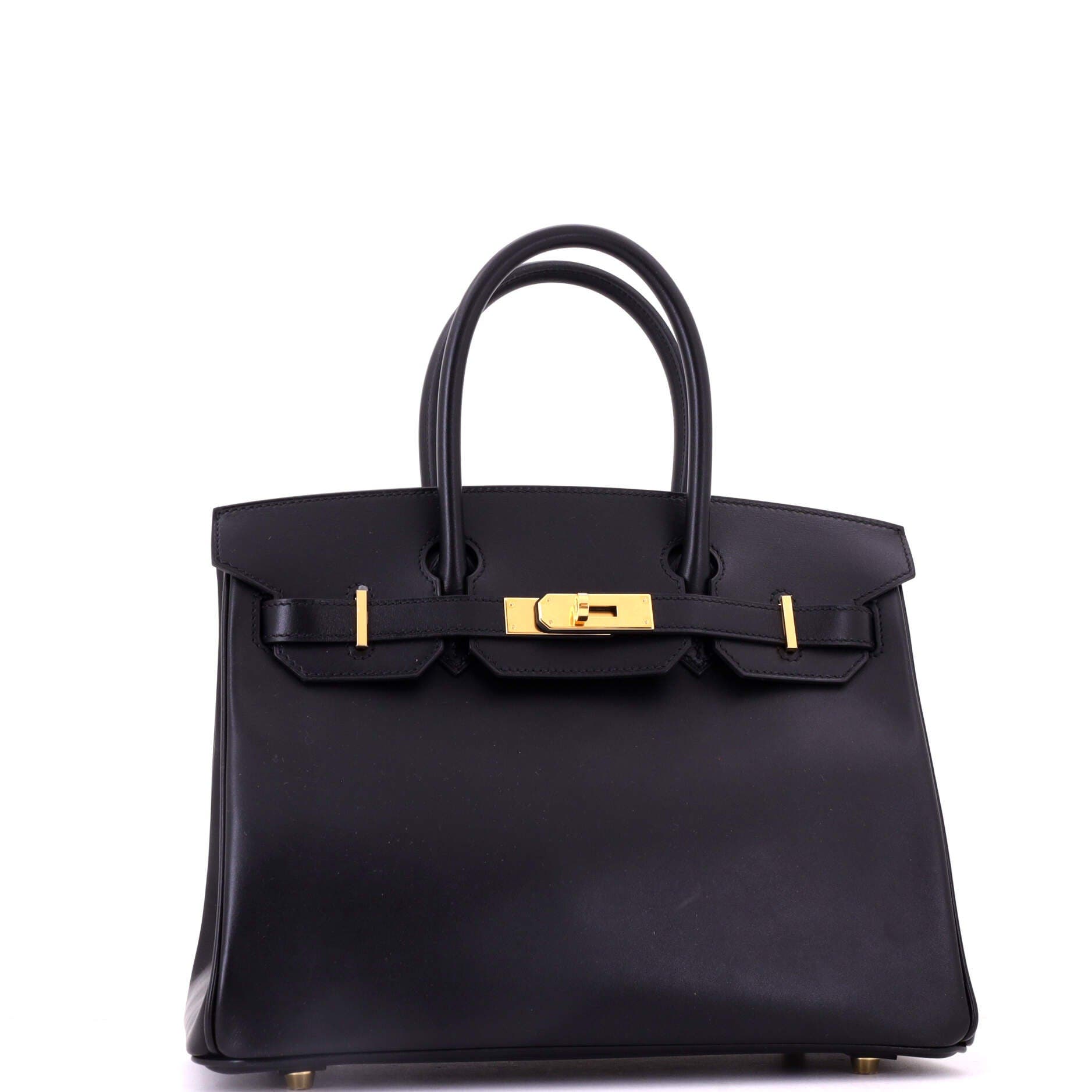 Birkin Handbag Black Box Calf with Gold Hardware 30, Alternate, color, Black