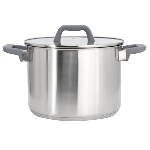 8 Quart Brushed Stainless Steel Stock Pot with Lid