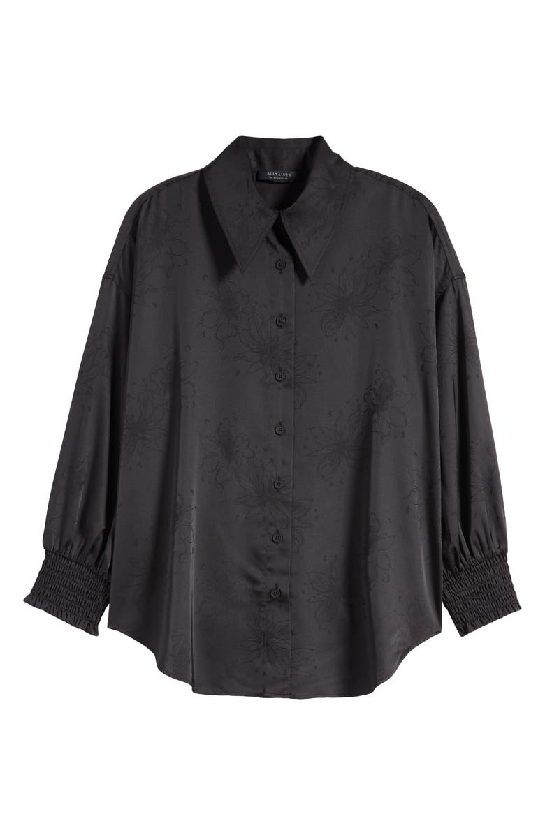 AllSaints Charli Floral Jacquard Long Sleeve Button-Up Shirt, Alternate, color,