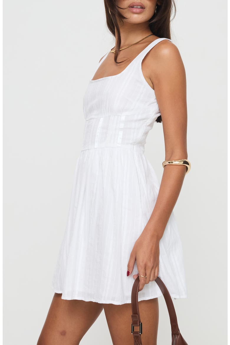 Lorinda Organic Cotton Minidress, Alternate, color, WHITE