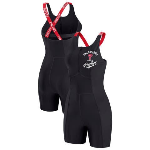 Women's WEAR by Erin Andrews  Black Philadelphia Phillies Bodycon Quarter-Zip Romper