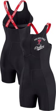 WEAR by Erin Andrews Women's WEAR by Erin Andrews  Black Philadelphia Phillies Bodycon Quarter-Zip Romper