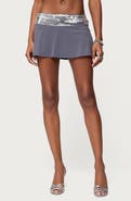 EDIKTED Briella Sequin Waist Miniskort