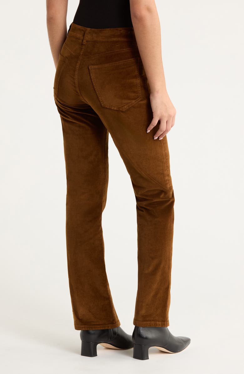 Madewell Longline Straight Leg Velvet Pants, Alternate, color, Dark Pecan