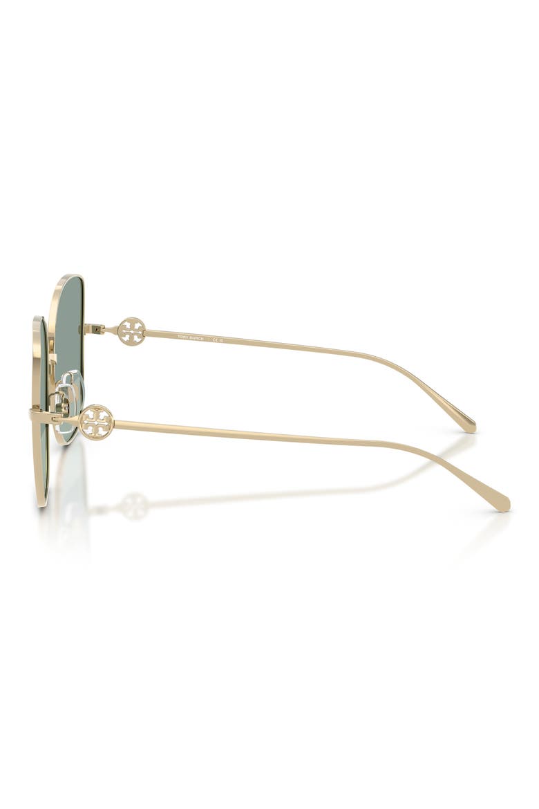 60mm Oversize Butterfly Sunglasses, Alternate, color, GOLD / SHARP TINTED GREEN