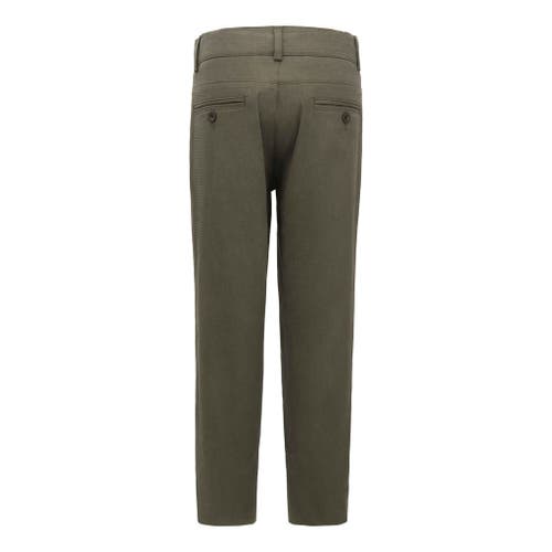 Moustache Green Casual Pants For Kid Boys In Olive Green