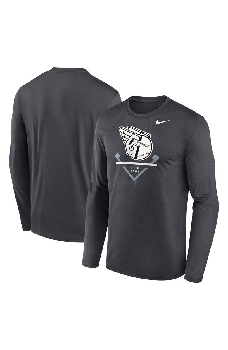 Nike Men's Nike Anthracite Cleveland Guardians Icon Legend Performance Long Sleeve T-Shirt, Main, color, 