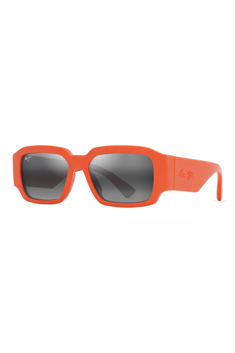 Kupale 55mm Gradient PolarizedPlus2® Rectangular Sunglasses, Alternate, color, SHINY ORANGE