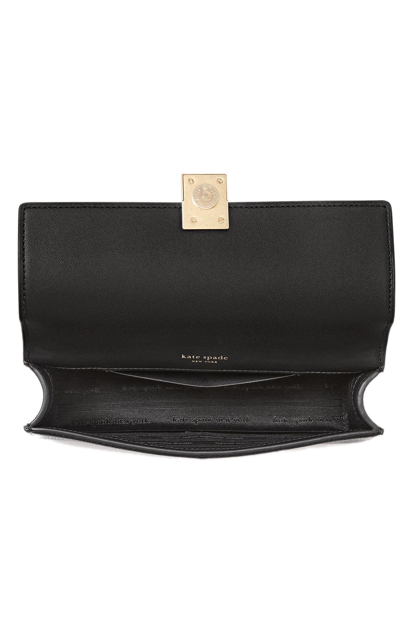 Kate Spade New York deco pebble leather convertible crossbody bag, Alternate, color, Black