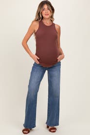 PinkBlush Classic Wash Wide Leg Maternity Jeans