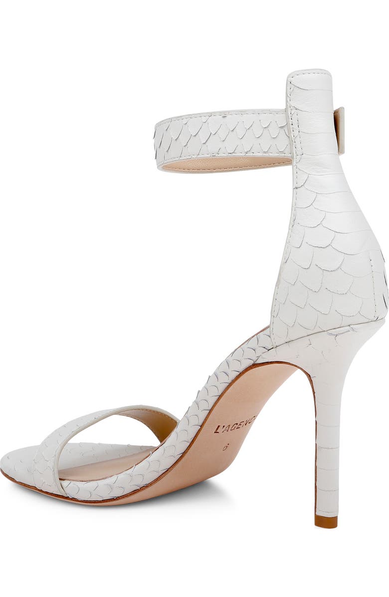 L'AGENCE Gisele Ankle Strap Sandal, Alternate, color, White Snake