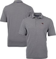 Cutter & Buck Men's Cutter & Buck Black South Carolina Gamecocks Vault DryTec Virtue Eco Pique Stripe Recycled Polo