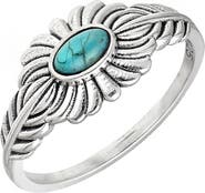 YS GEMS Mohave Turquoise Leaf Ring