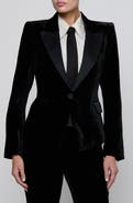 L'AGENCE Philippa Velvet Tuxedo Blazer