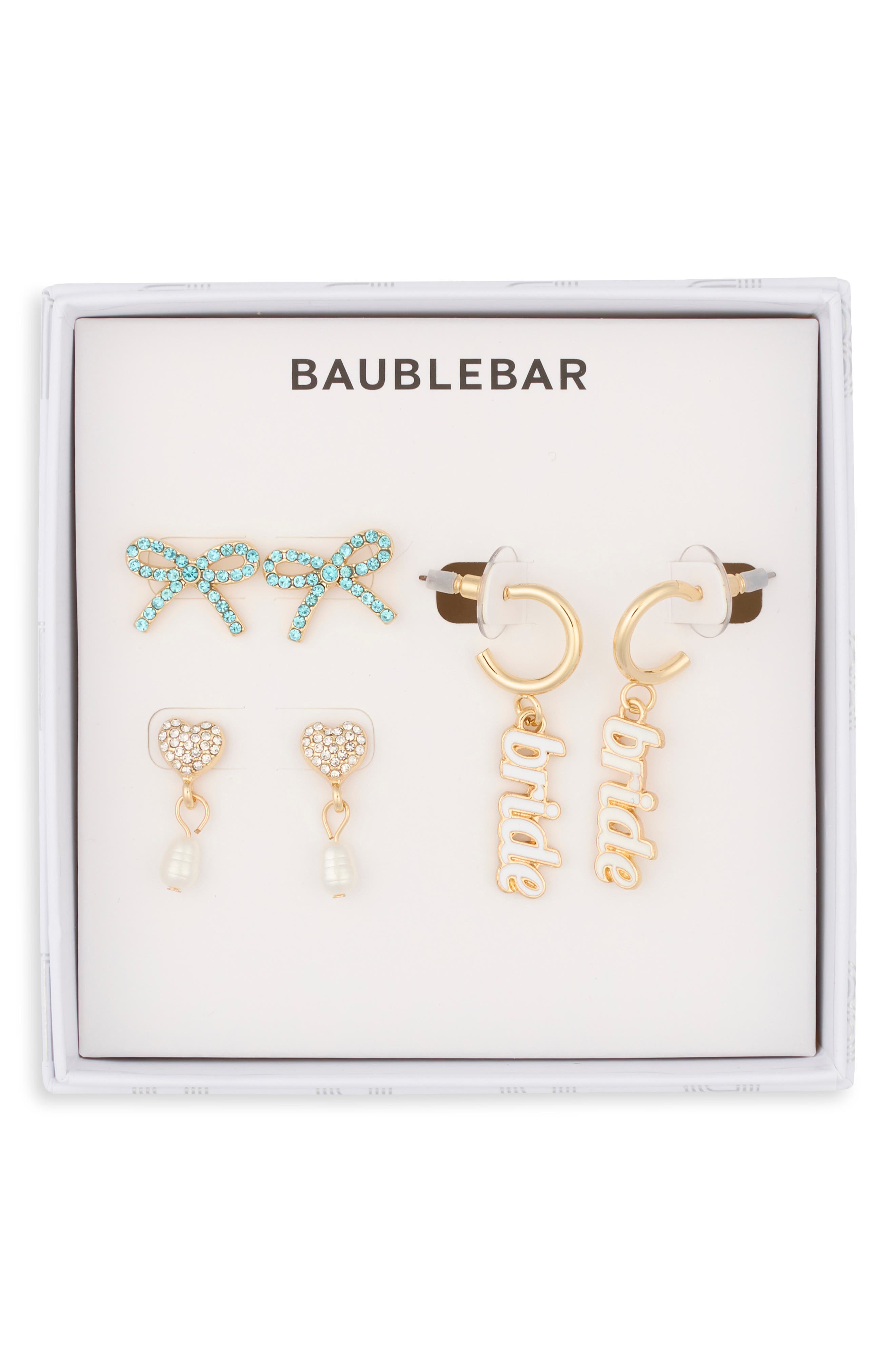 Bridal Party Set of 3 Assorted Earrings Set