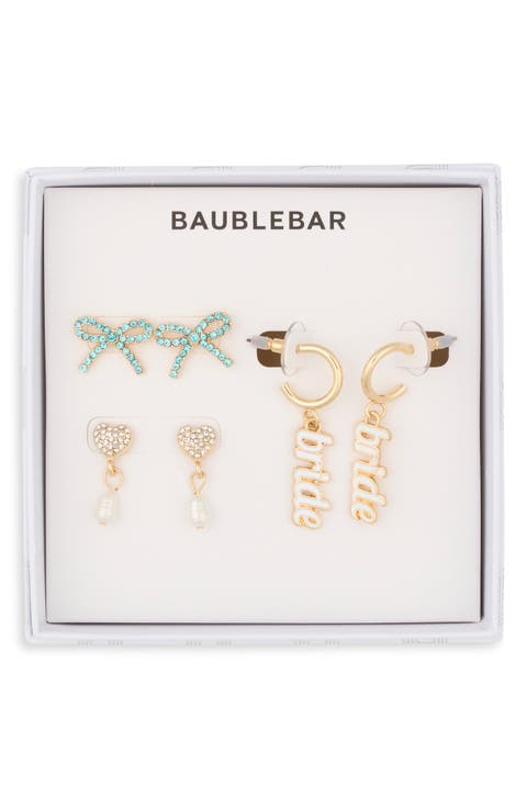 Bridal Party Set of 3 Assorted Earrings Set
