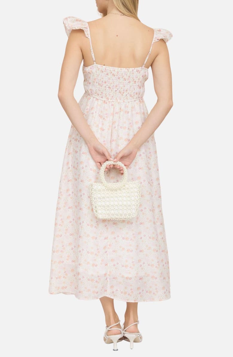 Blu Pepper Floral Print Midi Dress, Alternate, color, Blush Multi