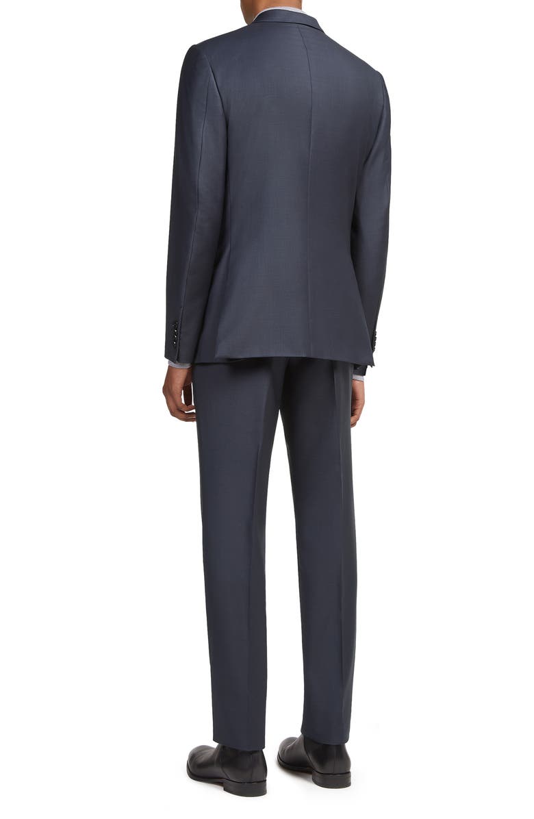 ZEGNA Pin Dot Trofeo Milano Wool Suit, Alternate, color, Navy
