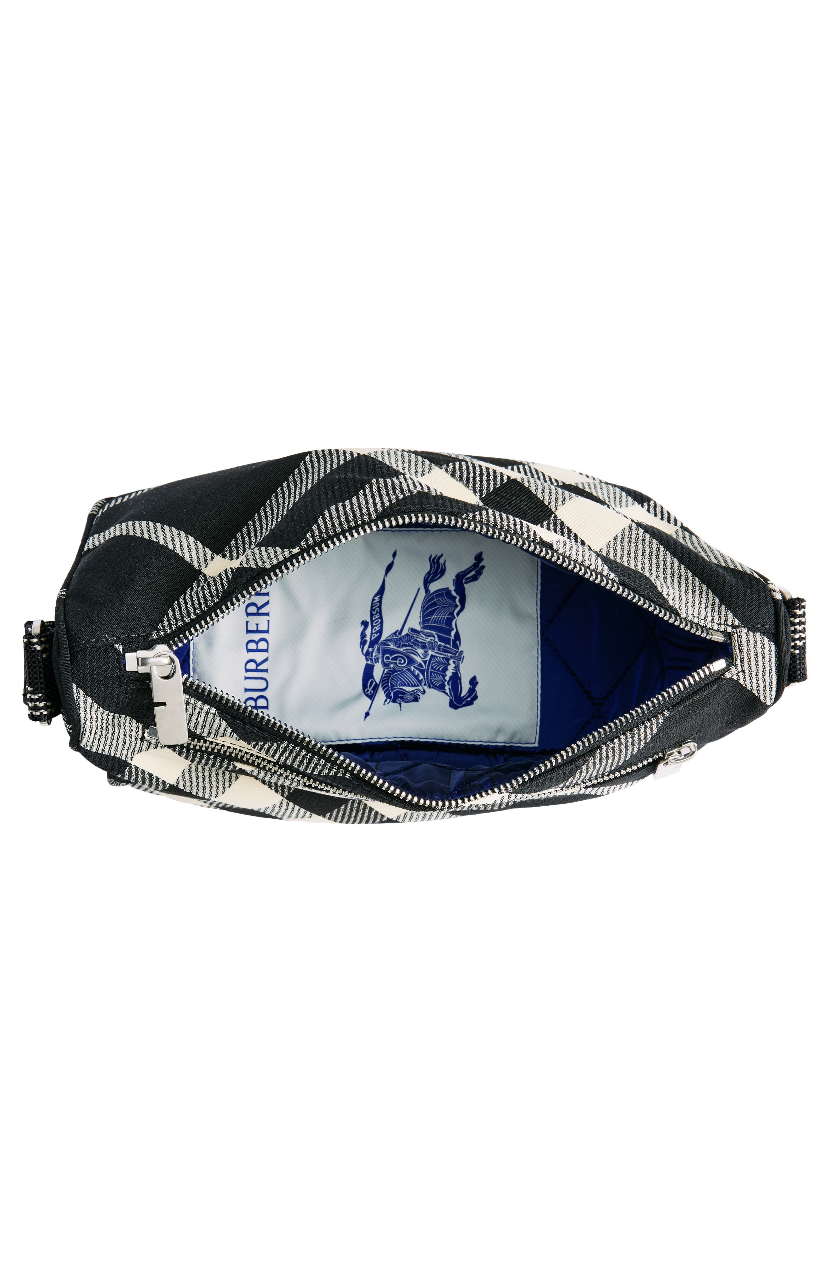 Burberry Small Shield Messenger Bag, Alternate, color, Black