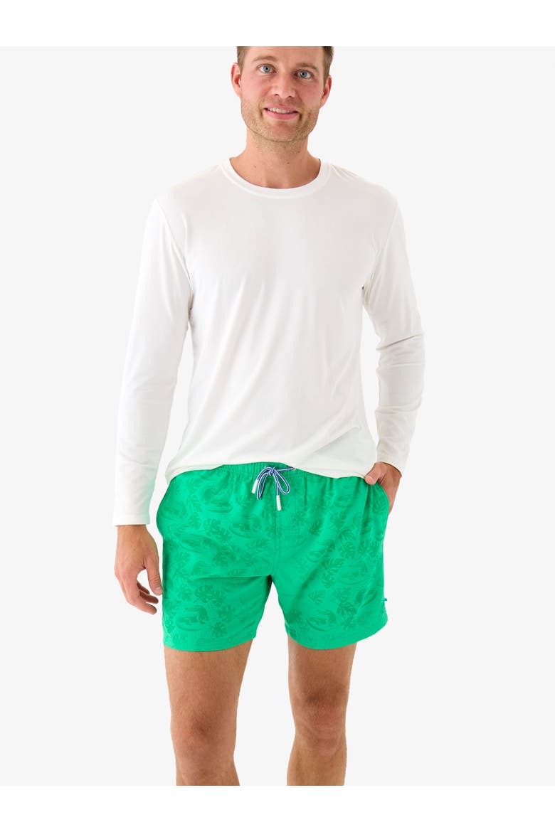 Men's UPF50+ Color Changing Performance Hybrid Swim Trunks, Alternate, color, Bright Green Gators