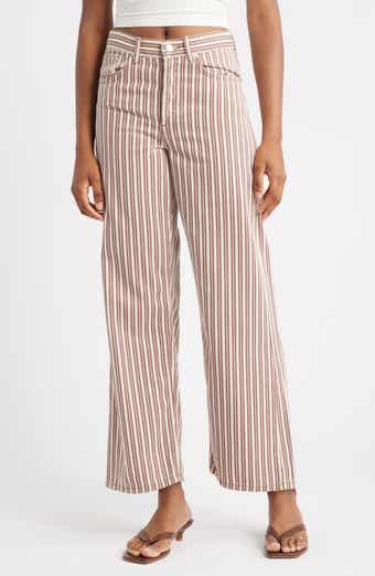 Topshop Stripe Mid Rise Column Jeans