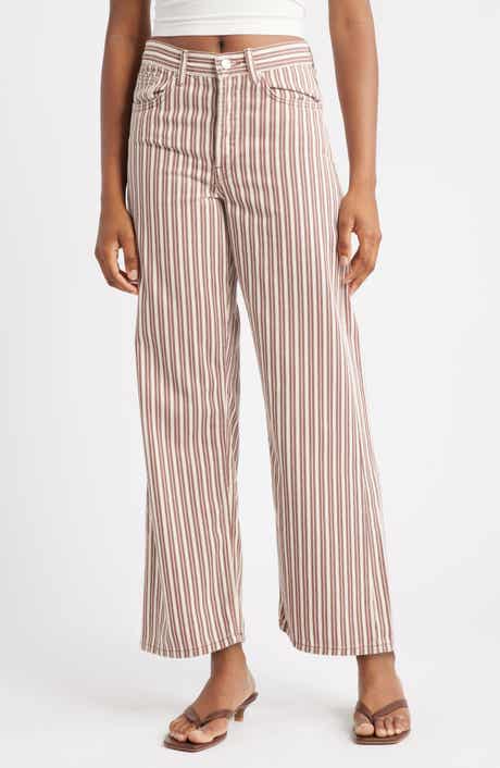 Topshop Stripe Mid Rise Column Jeans