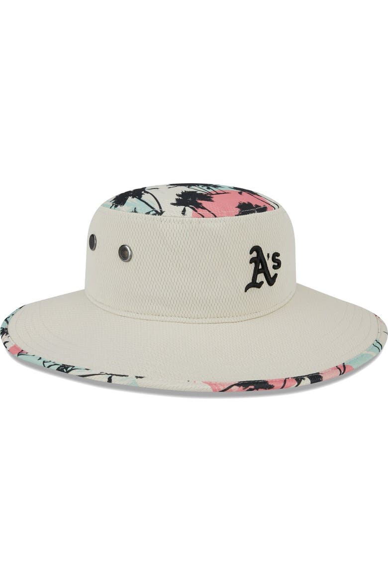 Men's New Era Natural Oakland Athletics Retro Beachin' Bucket Hat, Alternate, color, Natural