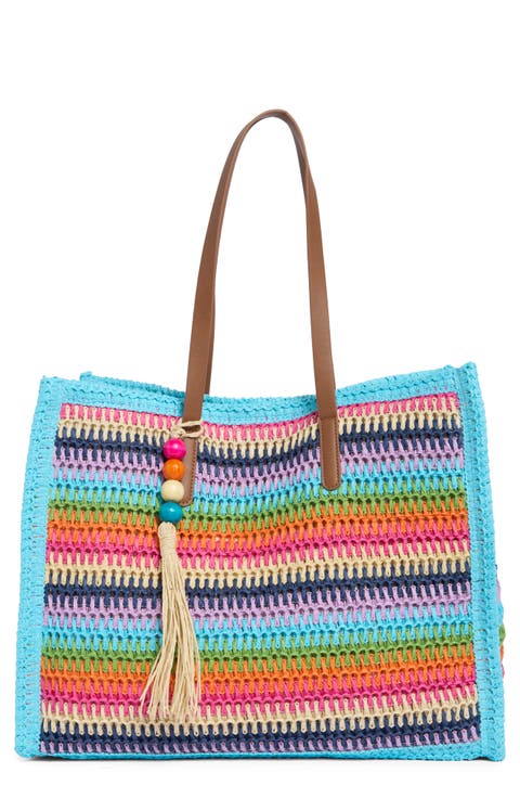Citrine Woven Straw Tote