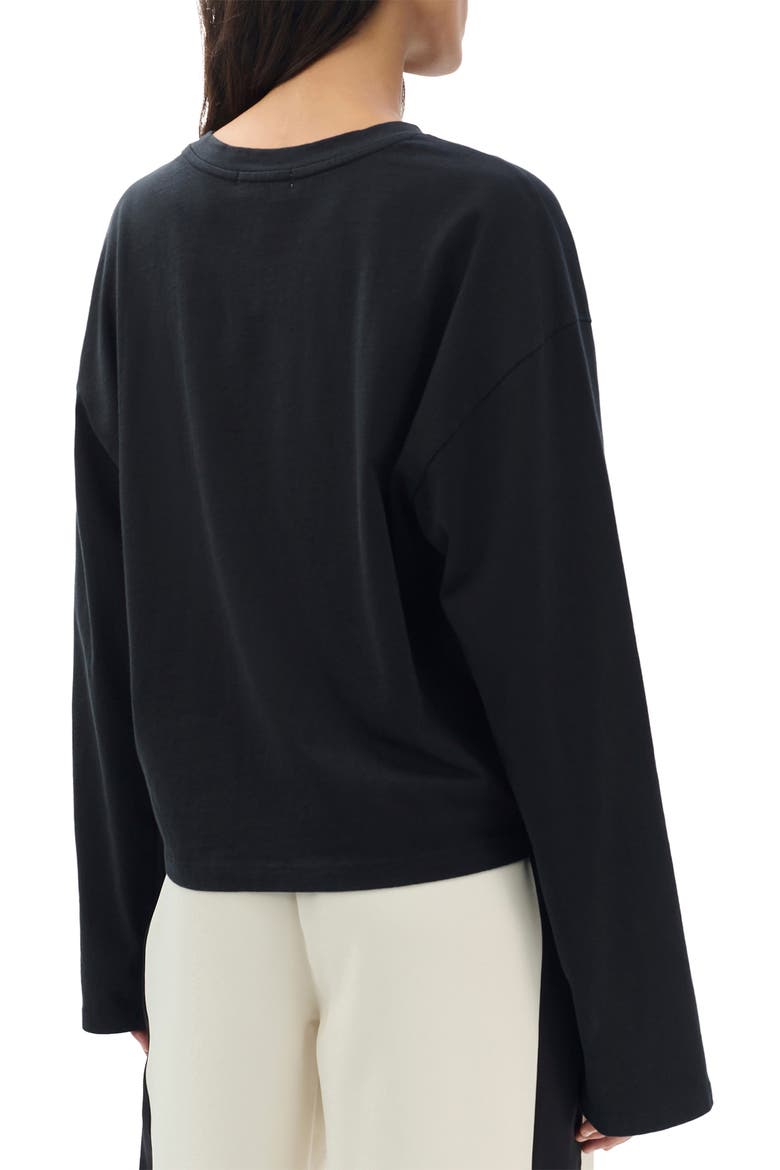 Kelley Boxy Long Sleeve Cotton Jersey T-Shirt, Alternate, color, BLACK