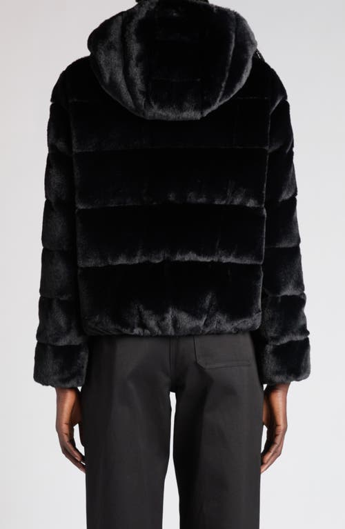 Moncler Andronne Embellished Faux Fur Down Jacket In Black