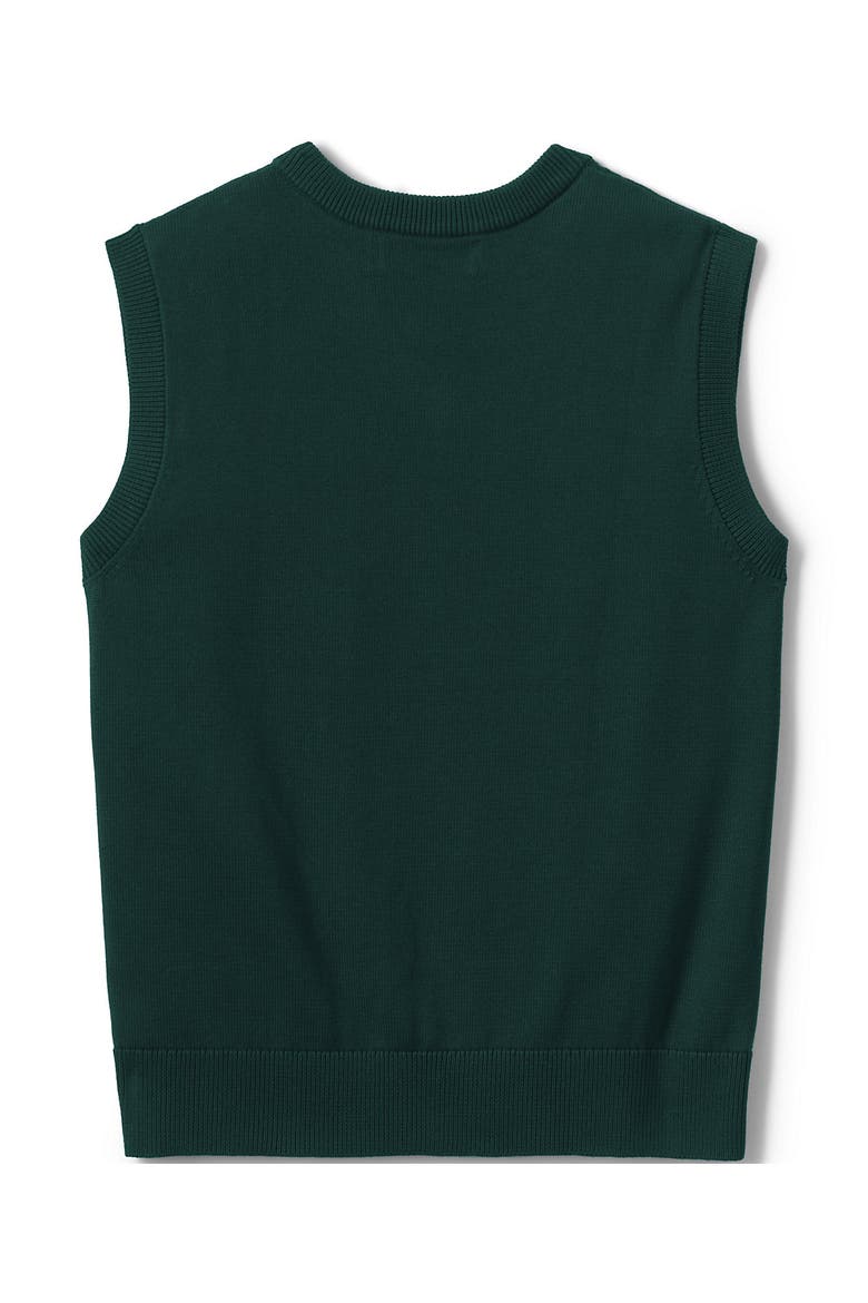 School Uniform  Cotton Modal Fine Gauge Sweater Vest, Alternate, color, Evergreen