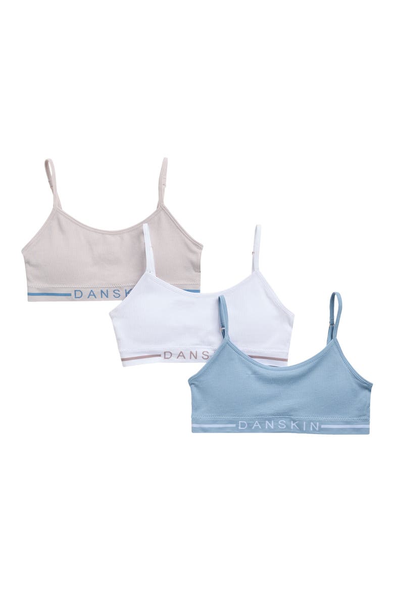 Kids' Assorted 3-Pack Bralettes, Main, color, TRIN BLUE/ WHITE/ LILAC MARBLE