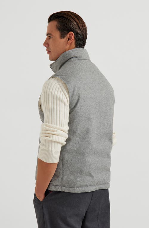 Brunello Cucinelli Bonded Wool Down Vest In Gray
