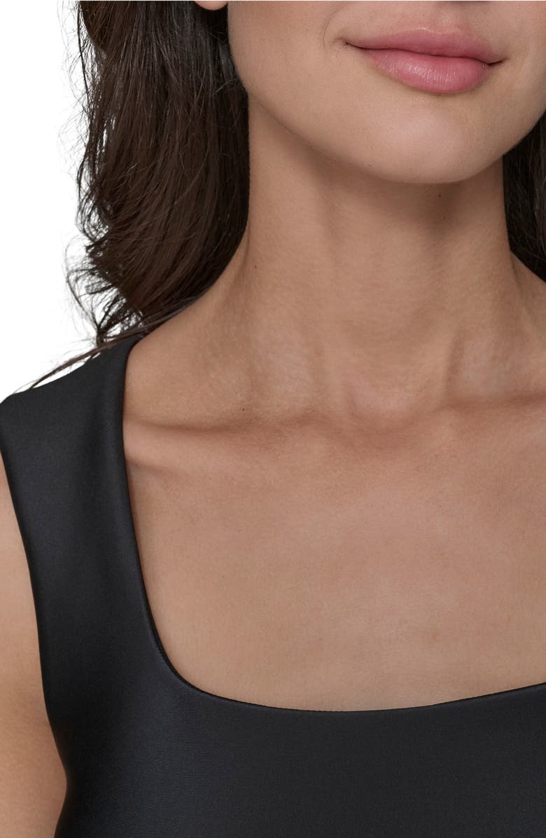 KARL LAGERFELD Flower Print Midi Dress, Alternate, color, Black Pink Sherbet Combo