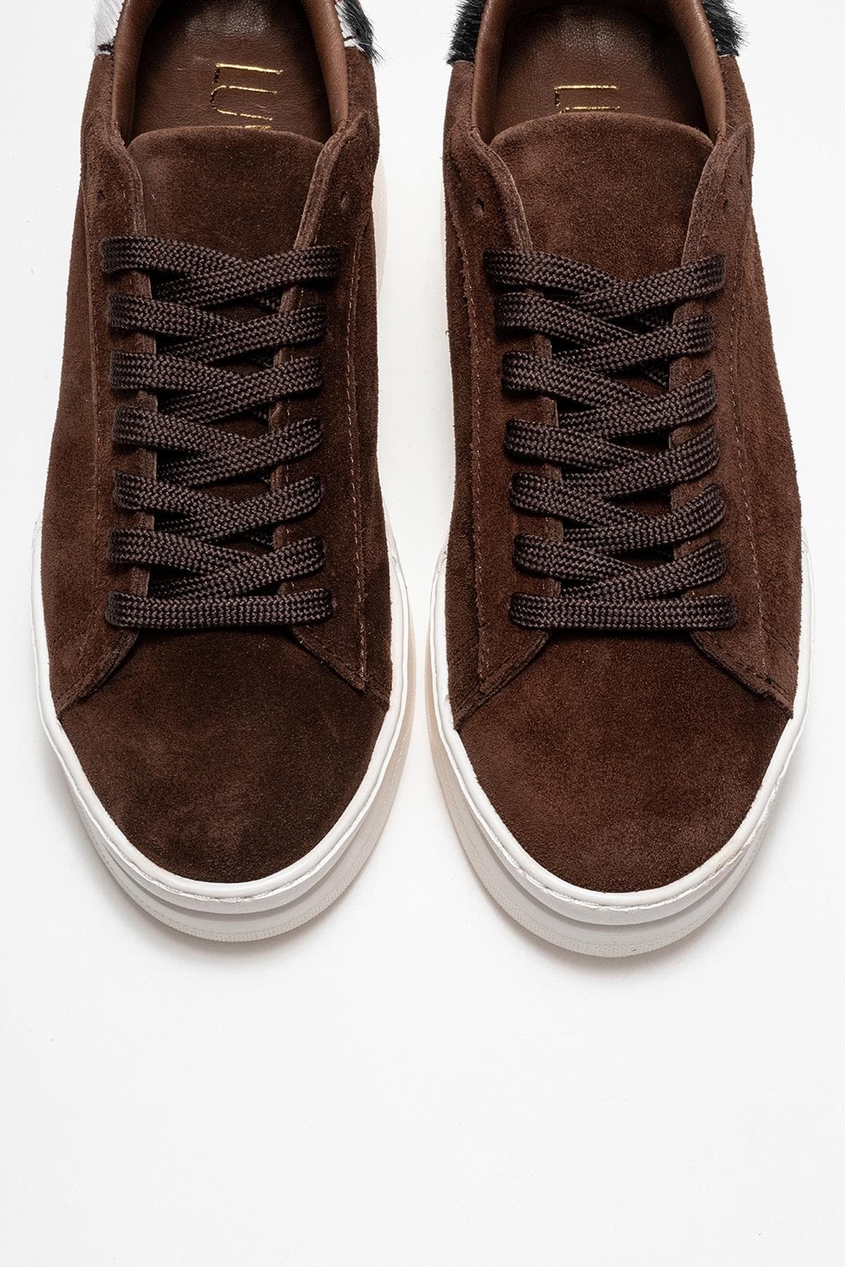 Anabel Leather Platform Sneakers, Alternate, color, Brown Suede Leather