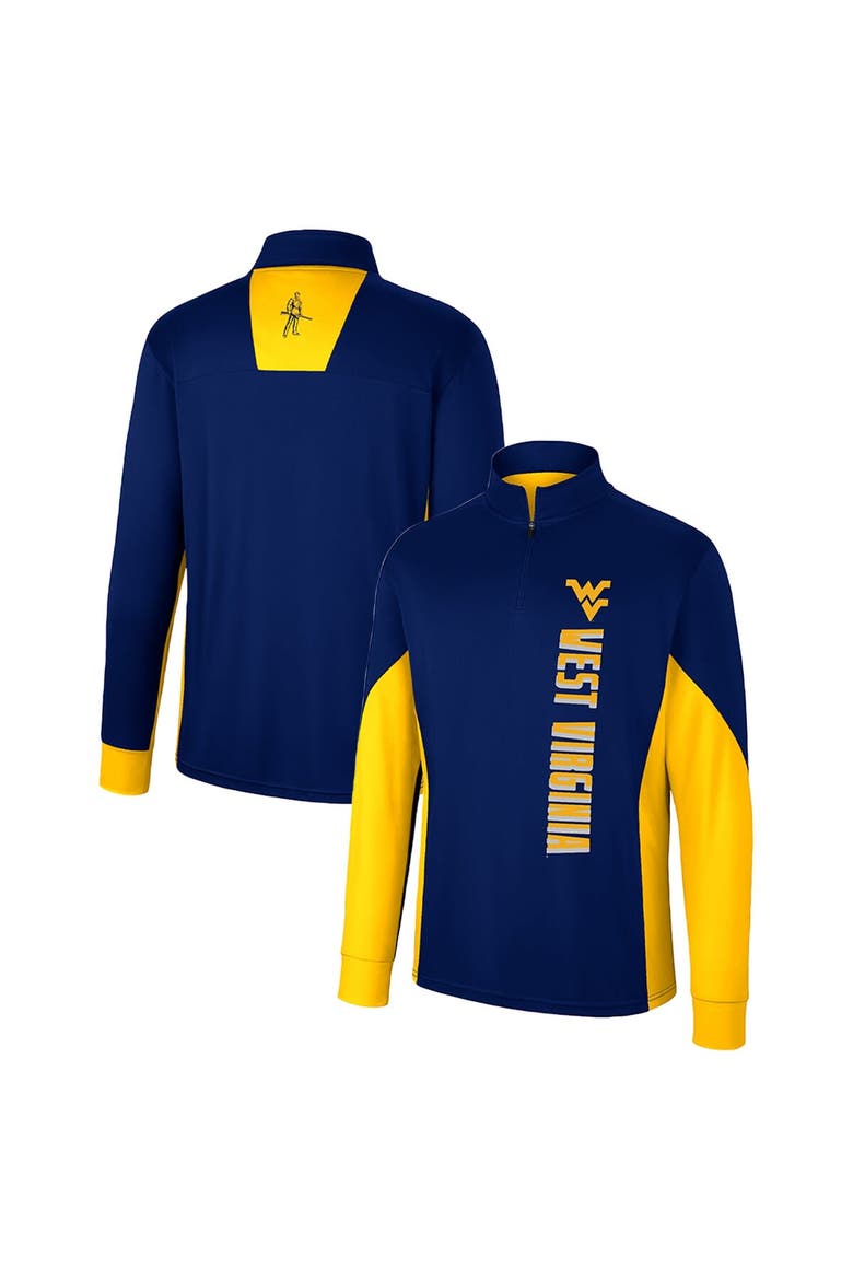 Men's Colosseum Navy West Virginia Mountaineers Bart Quarter-Zip Windshirt, Main, color, Navy