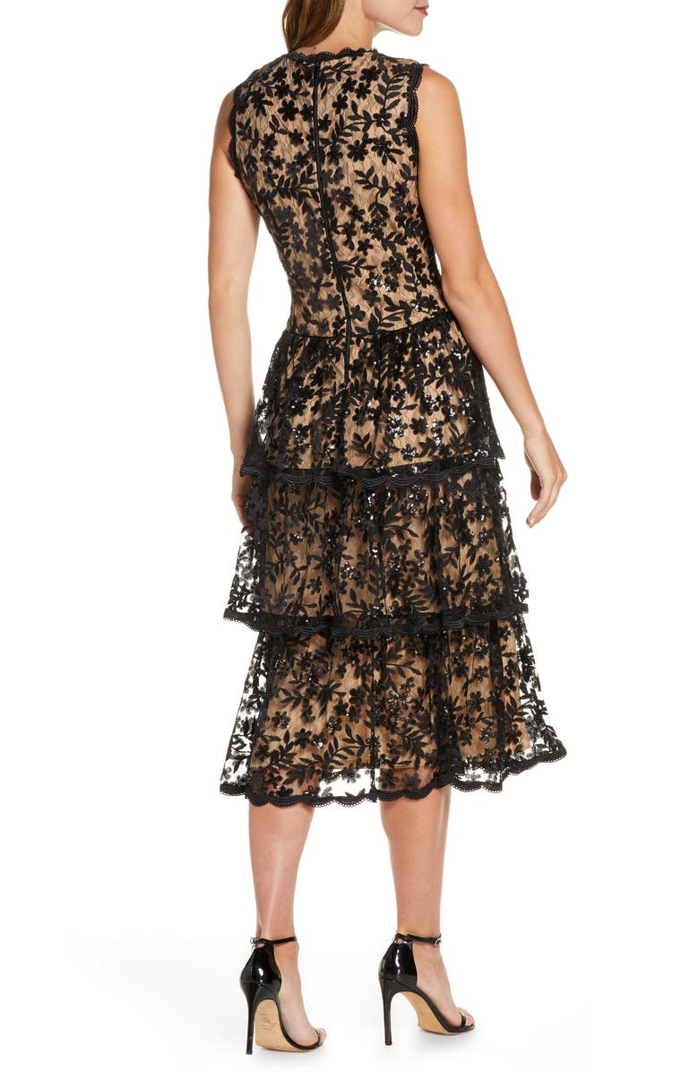 Taylor Dresses Sequin Floral Lace Embroidered Dress, Alternate, color,