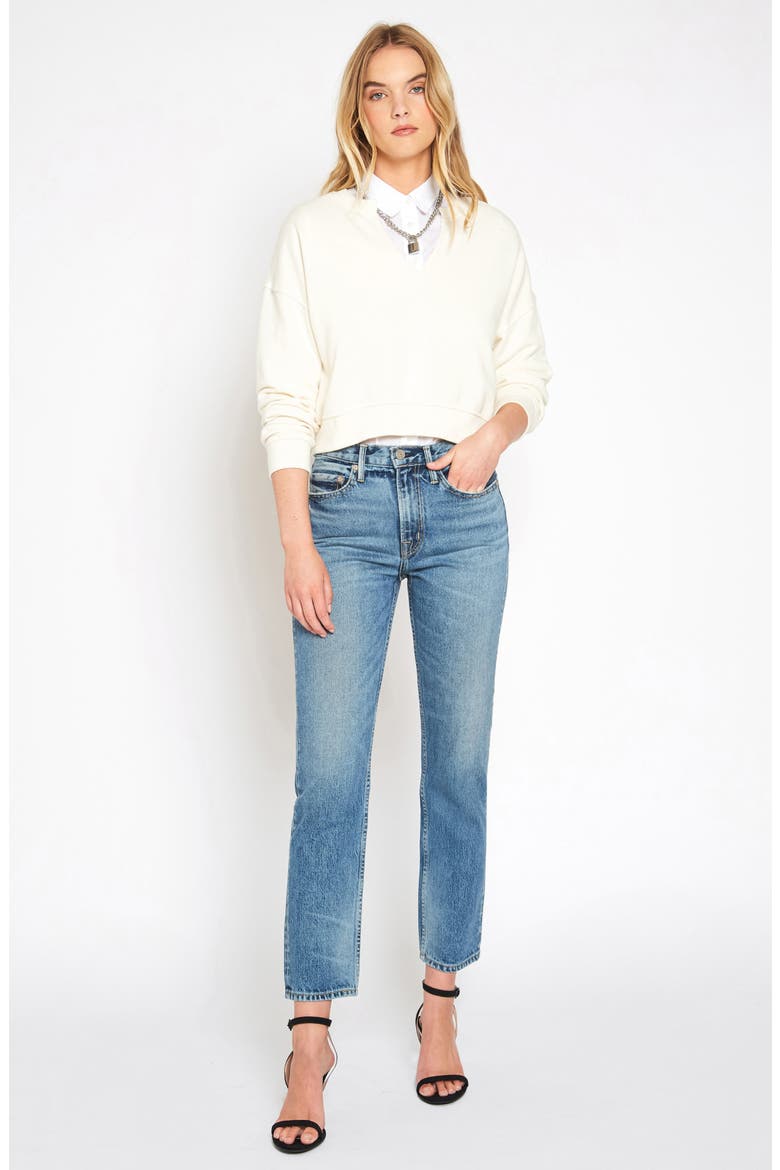 Claude High Waist Ankle Straight Leg Jeans, Alternate, color, AURORA