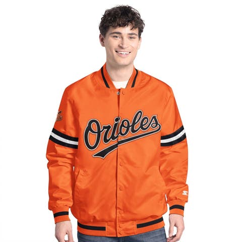 Men's Starter  Orange Baltimore Orioles Scout Full-Snap Varsity Jacket