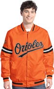 STARTER Men's Starter  Orange Baltimore Orioles Scout Full-Snap Varsity Jacket