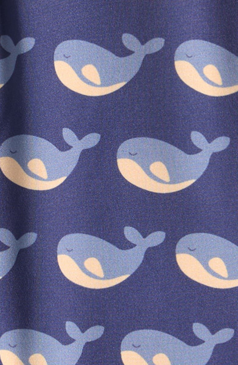 Little Green Radicals Kids' Whales UPF 50+ Long Sleeve One-Piece Rashguard Swimsuit, Alternate, color, Blue