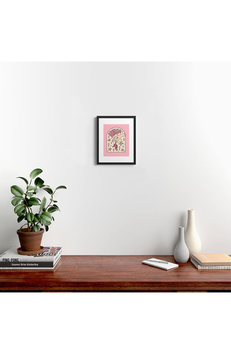 Deny Designs 'Virgo Lychee Doodle' by Meg Framed Wall Art, Alternate, color, White